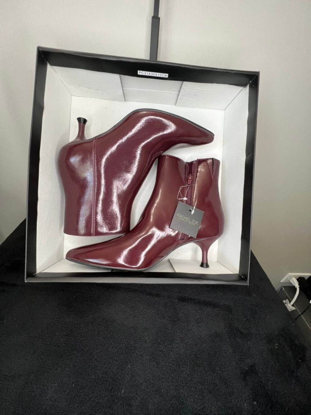 Rachel Zoe Zoe Oxblood Pointed Toe Kitten Heel Ankle Boots – Size 6.5 M